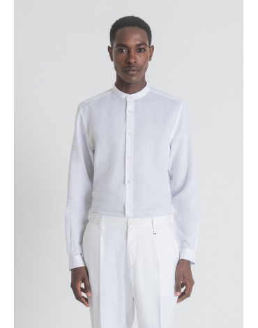 Antony Morato Camisa Slim de mezcla de lino cuello mao