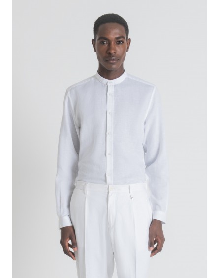 Antony Morato Camisa Slim de mezcla de lino cuello mao