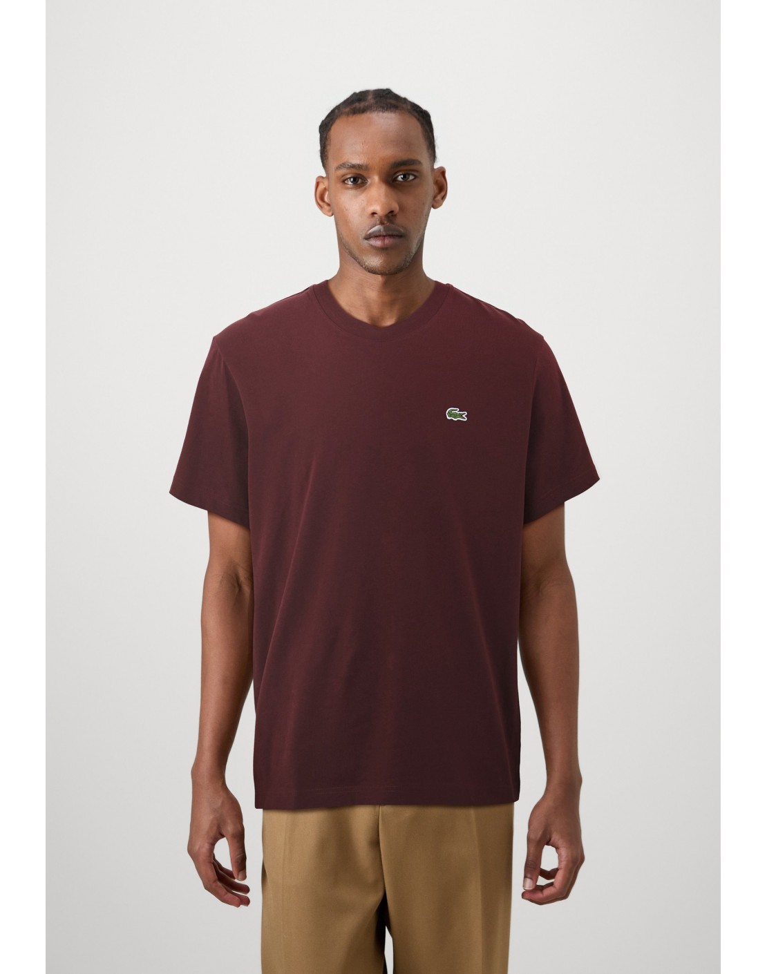 Lacoste Camiseta de corte clásico de punto de algodón