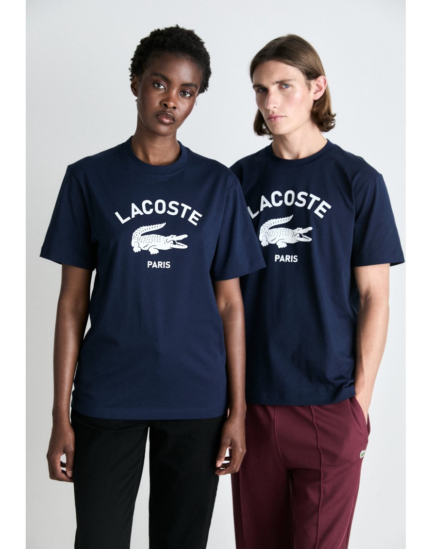 Lacoste Camiseta de algodón con estampado exclusivo
