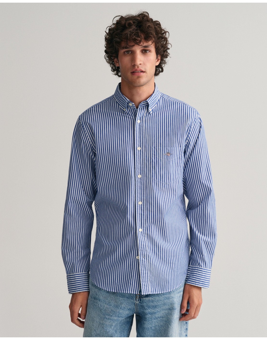 Gant Camisa Regular Fit de popelina a rayas
