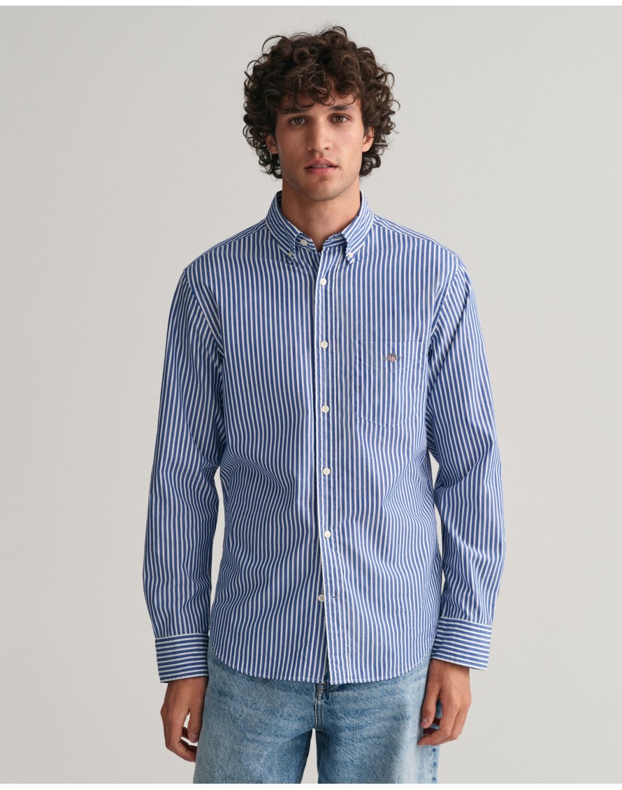 Gant Camisa Regular Fit de popelina a rayas