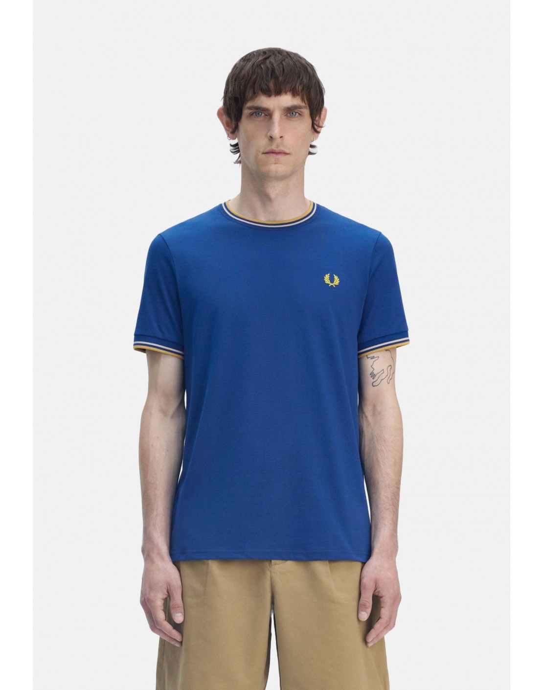 Fred Perry Camiseta con ribete con dos franjas