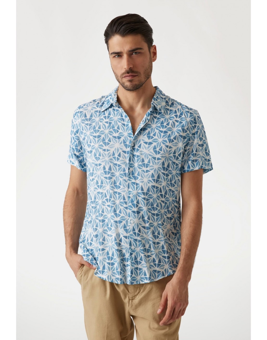 Guess Camisa SS Eco Rayon Watercolor Shirt