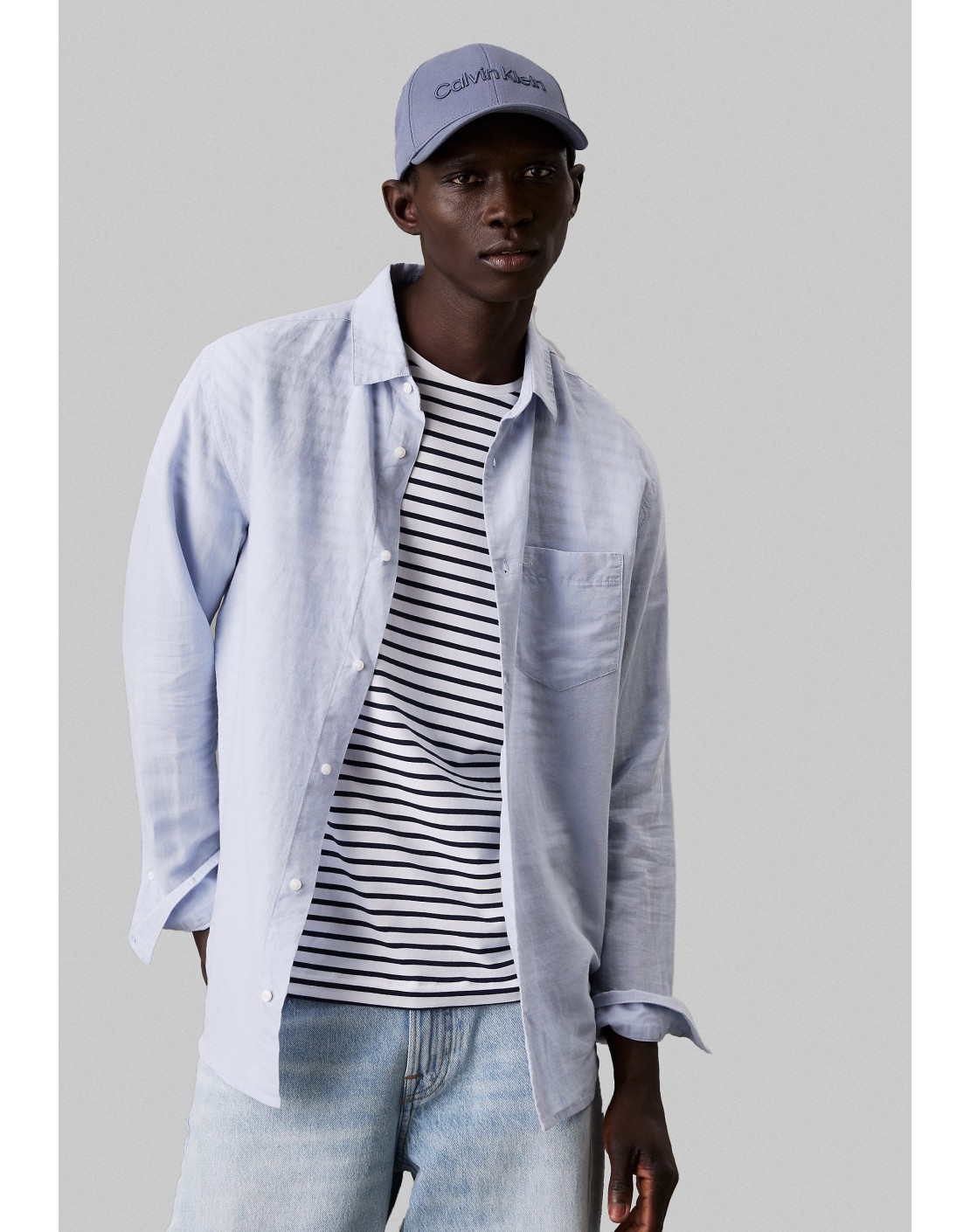 Calvin Klein Camisa Linen Cotton Regular L/S Shirt