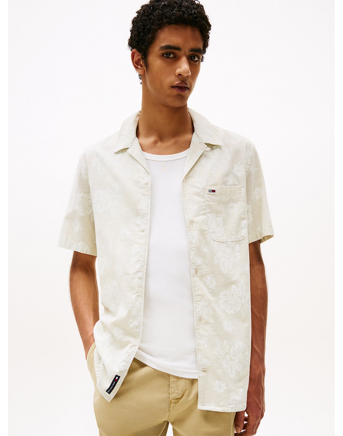 Tommy Jeans Camisa manga corta TJM Reg Slub AOP SS Shirt