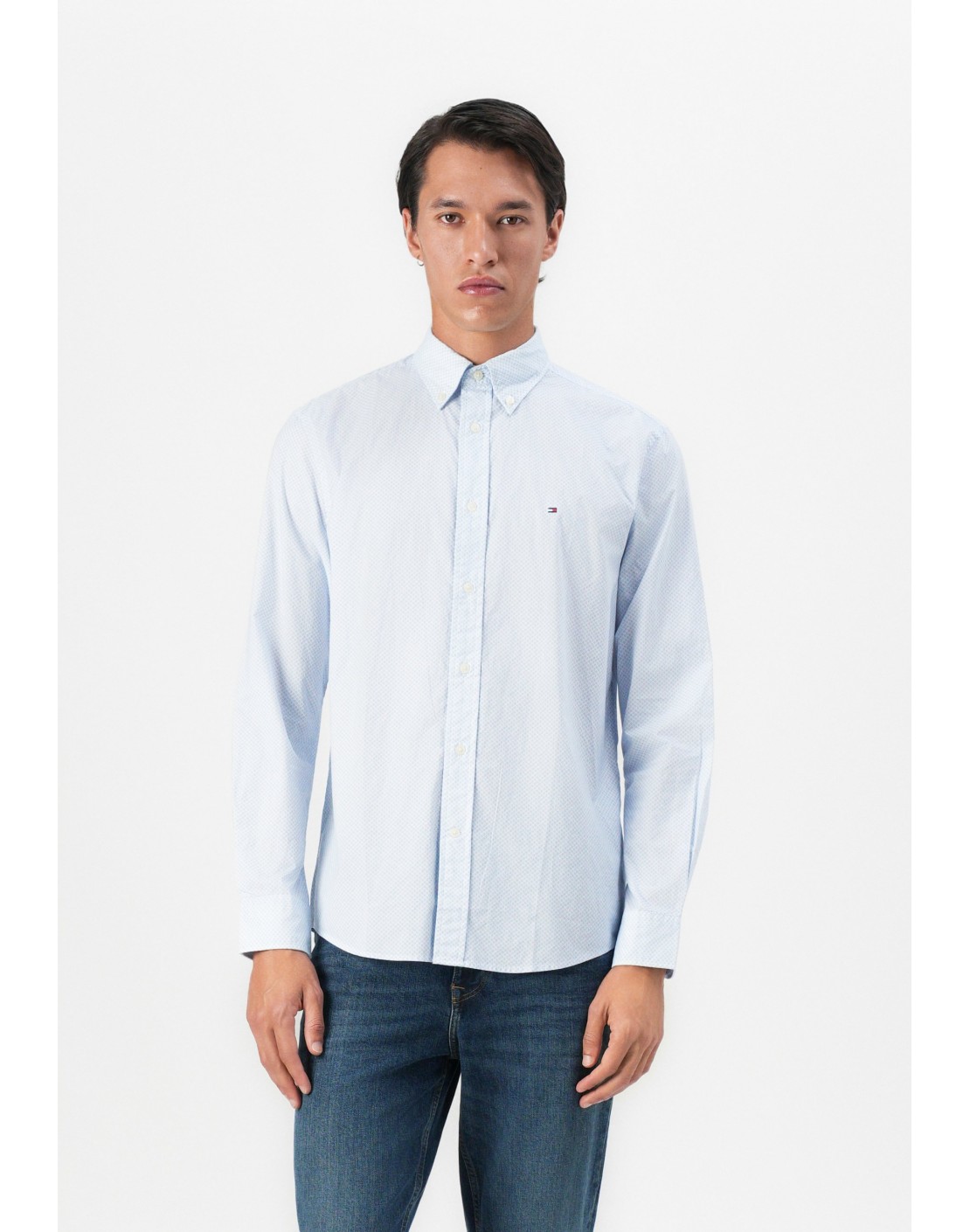 Tommy Hilfiger Camisa Micro Print Flex Popelin