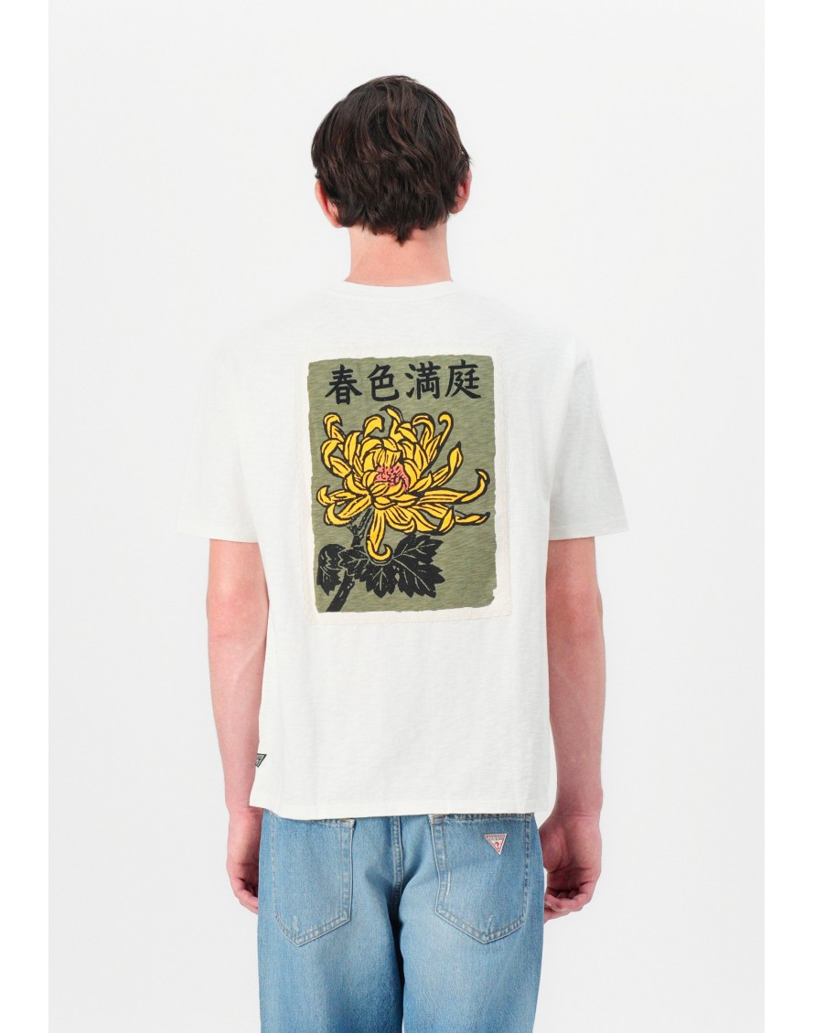 Guess Camiseta SS David Floral Applq Crew