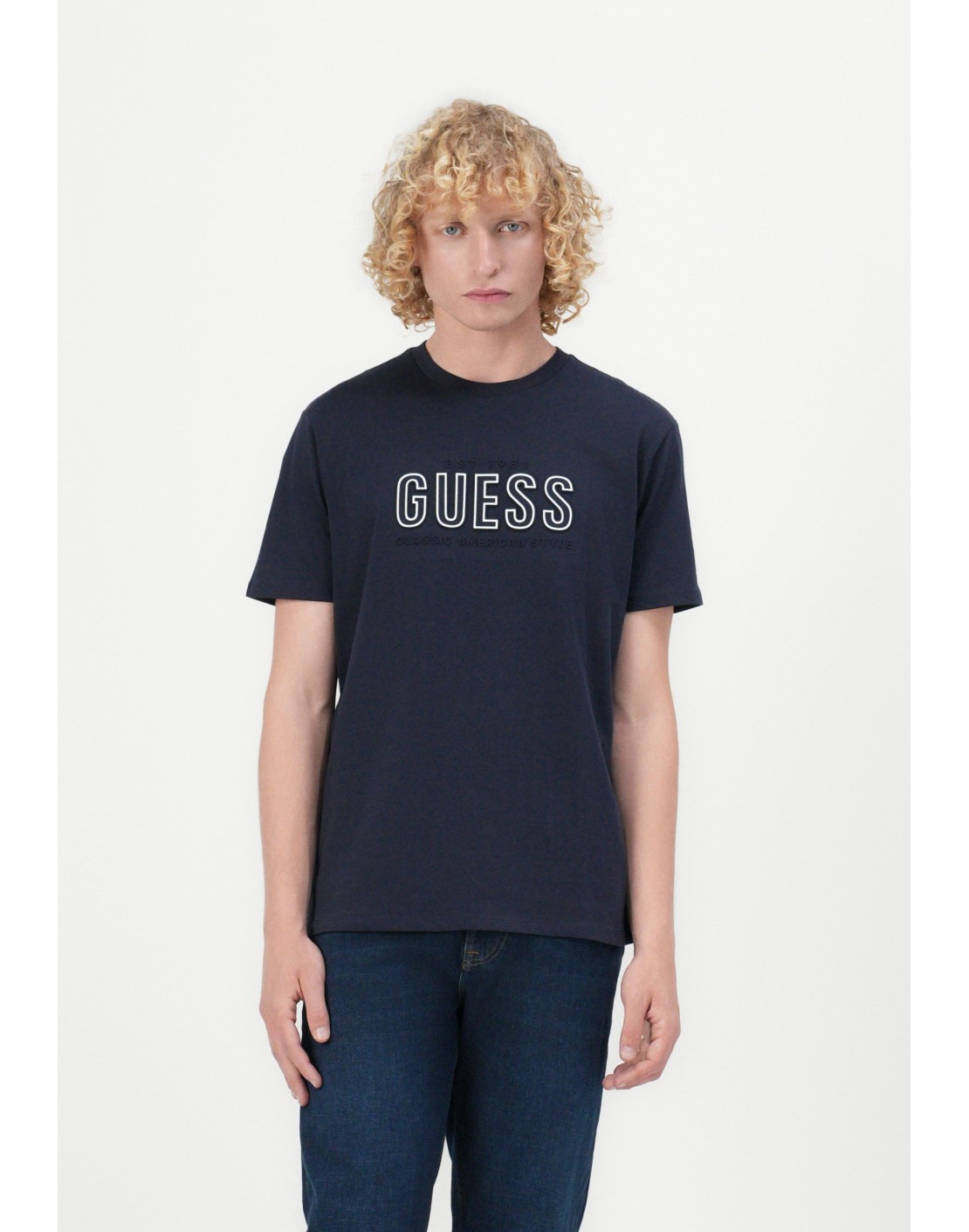 Guess Camiseta SS BSC Guess Embossed Logo Tee