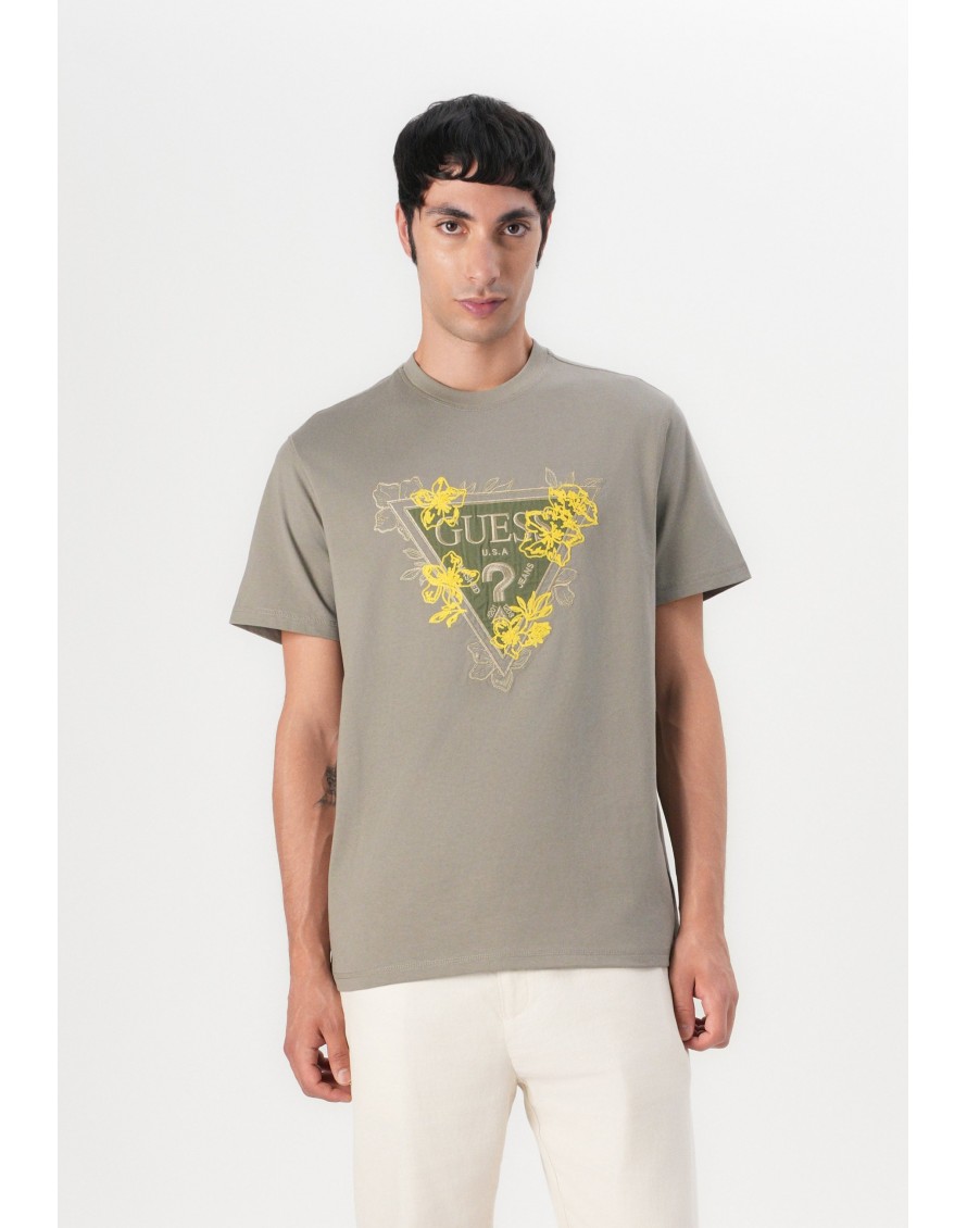 Guess Camiseta SS CN Flower Triangle Tee