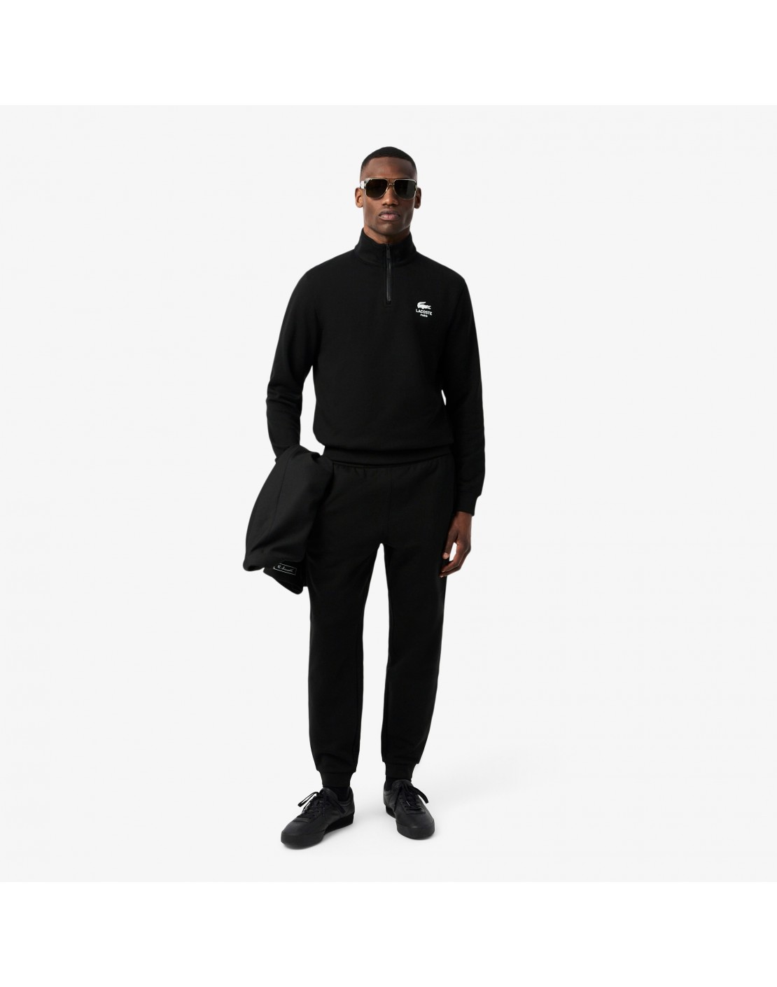 Lacoste Sudadera estampada con cuello alto y cremallera