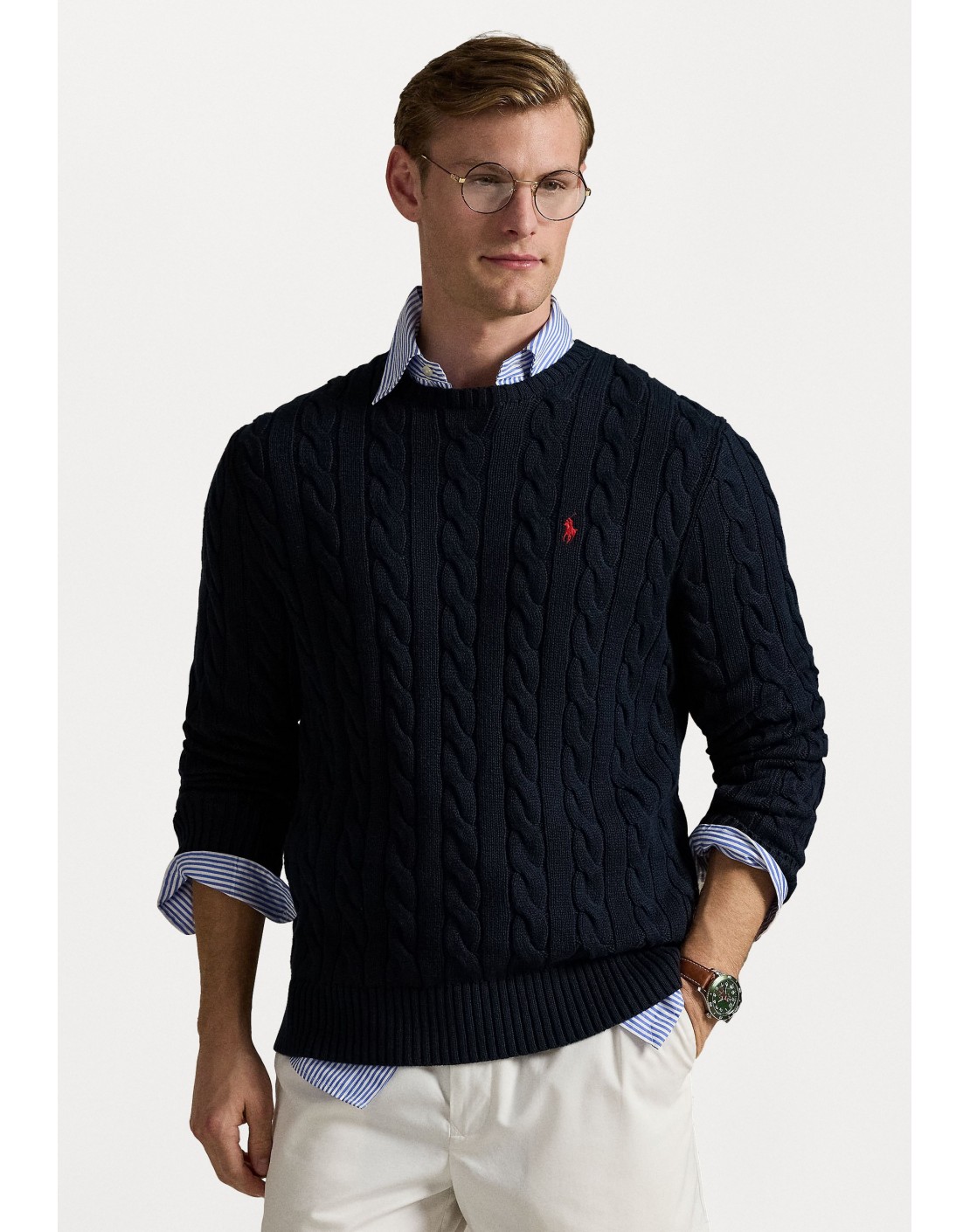 Ralph Lauren Jersey de algodón en punto de ochos