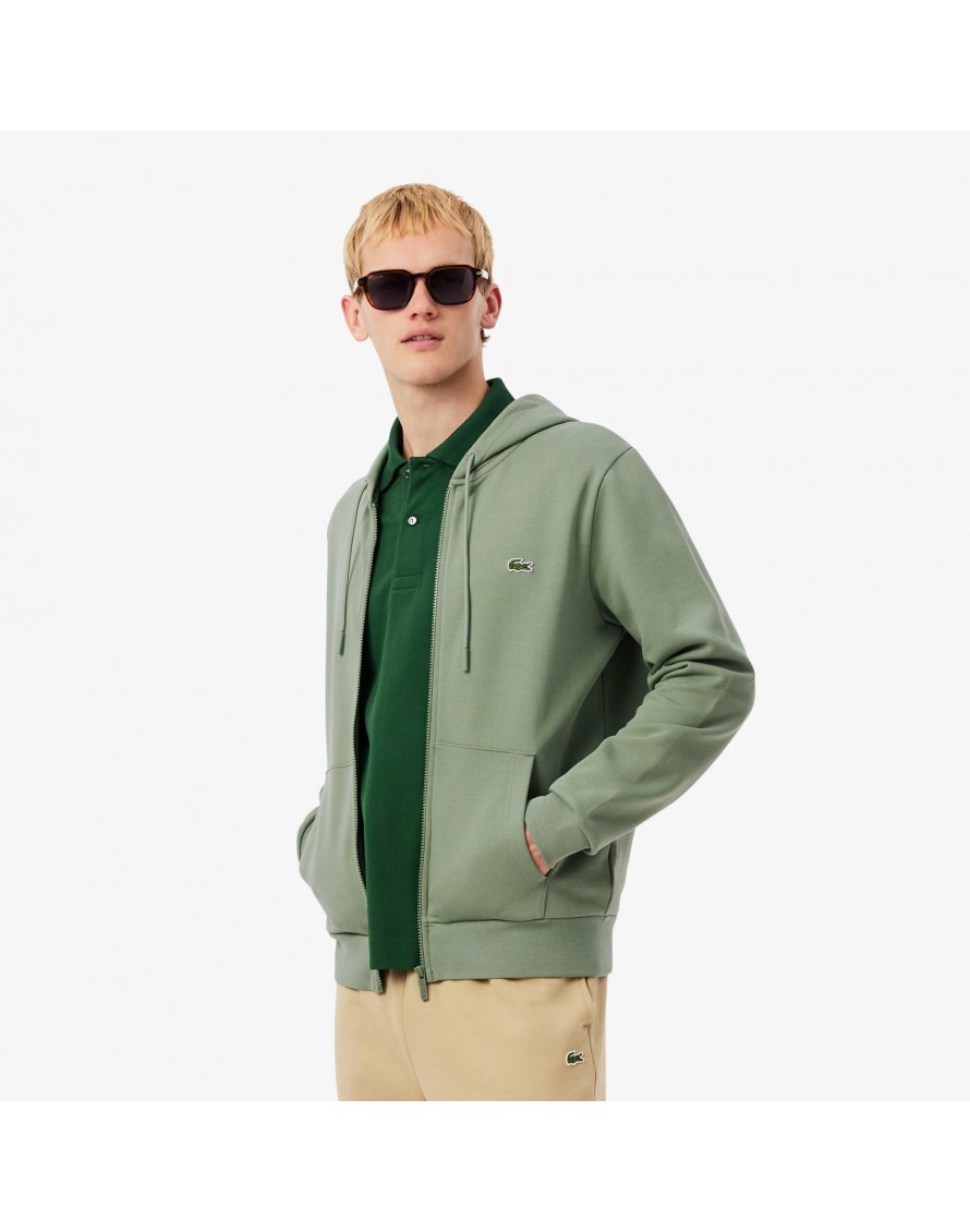 Lacoste Sudadera de polar de corte clásico con cremallera