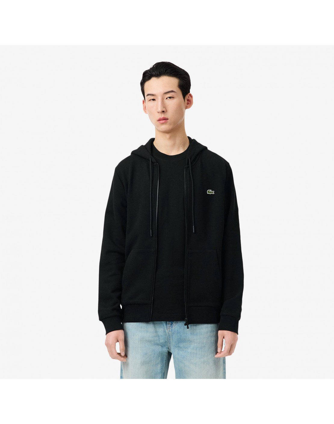 Lacoste Sudadera de polar de corte clásico con cremallera