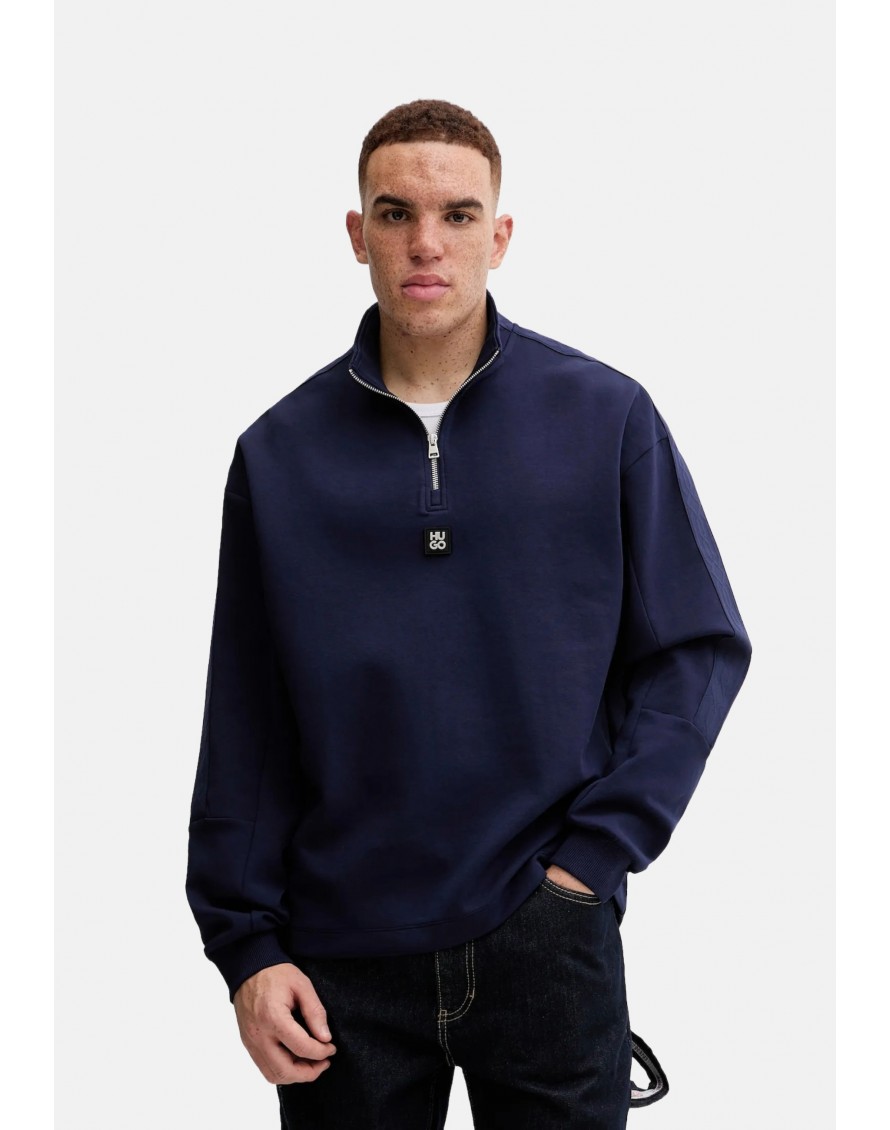 Hugo Boss Sudadera de algodón con cinta geométrica