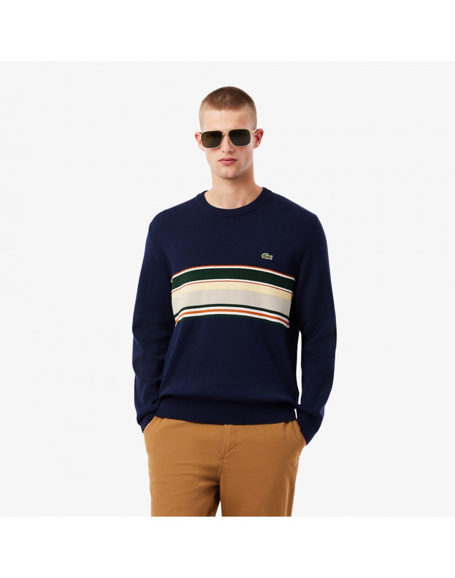 Lacoste Jersey de rayas de fabricación francesa