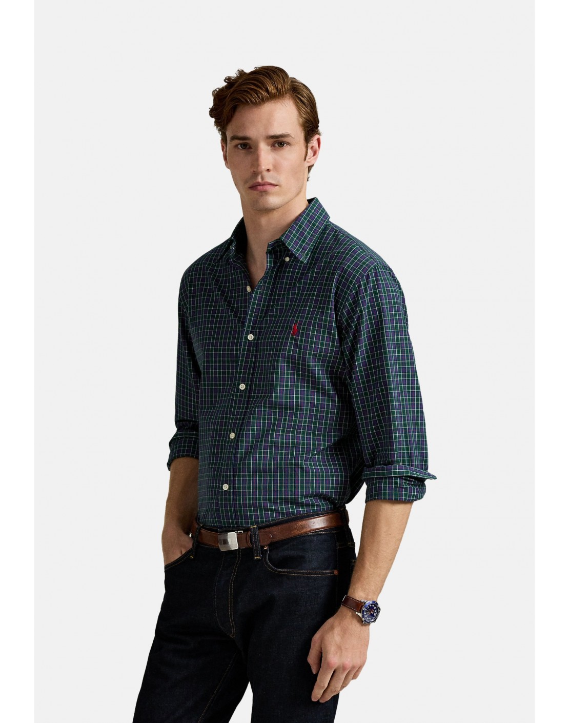 Ralph Lauren Camisa de popelina Custom Fit de cuadros