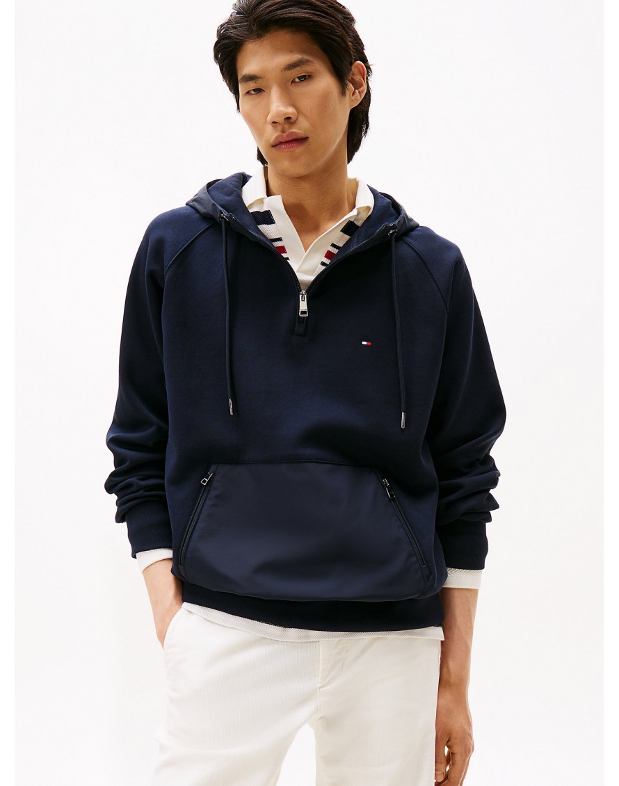 Tommy Hilfiger Sudadera capucha Mix Media 1/4 Zip Hoodie
