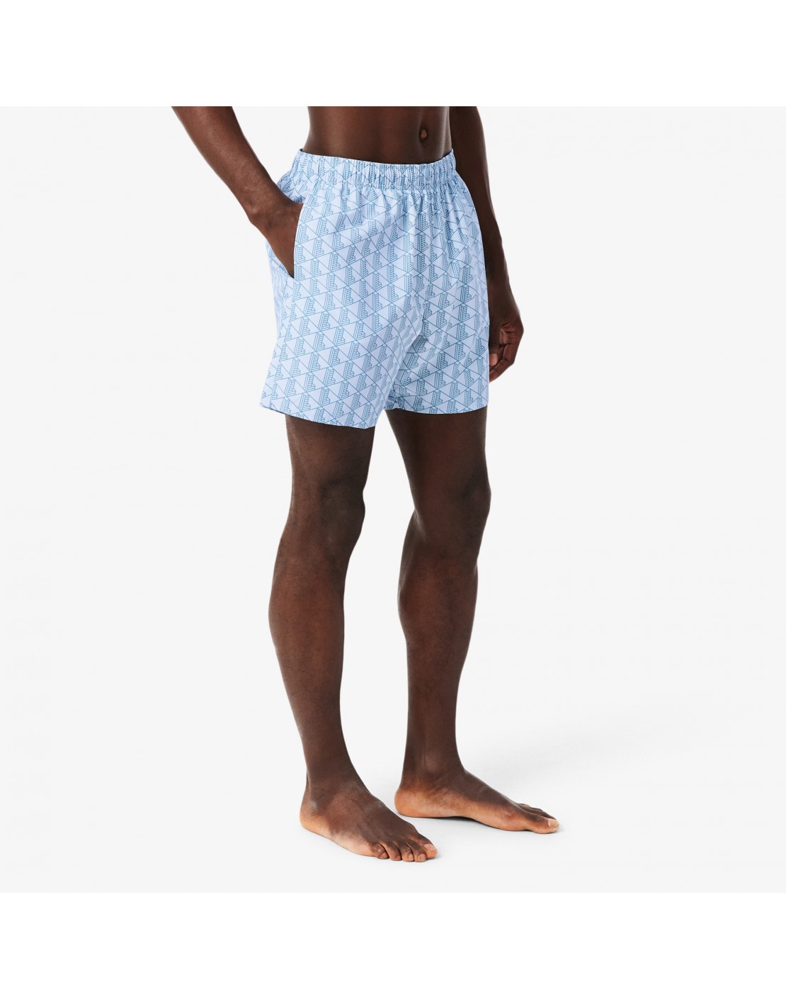 Lacoste Bañador de largo medio con estampado de monograma