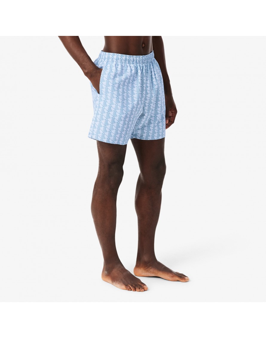 Lacoste Bañador de largo medio con estampado de monograma