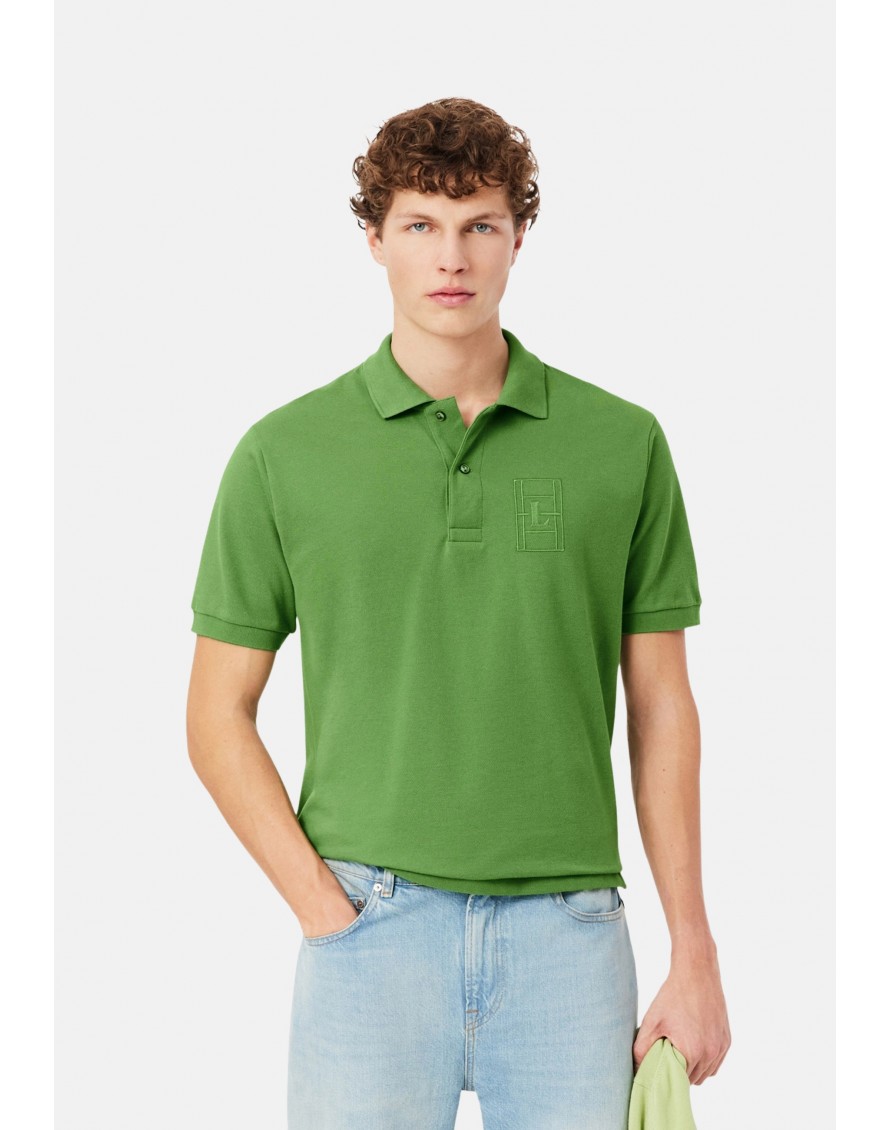 Lacoste Polo de corte clásico de petit piqué con detalle bordado