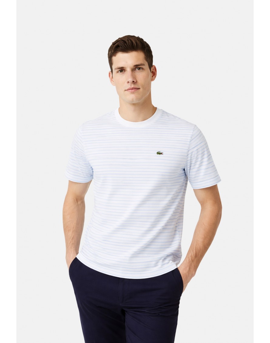 Lacoste Camiseta de algodón grueso de rayas