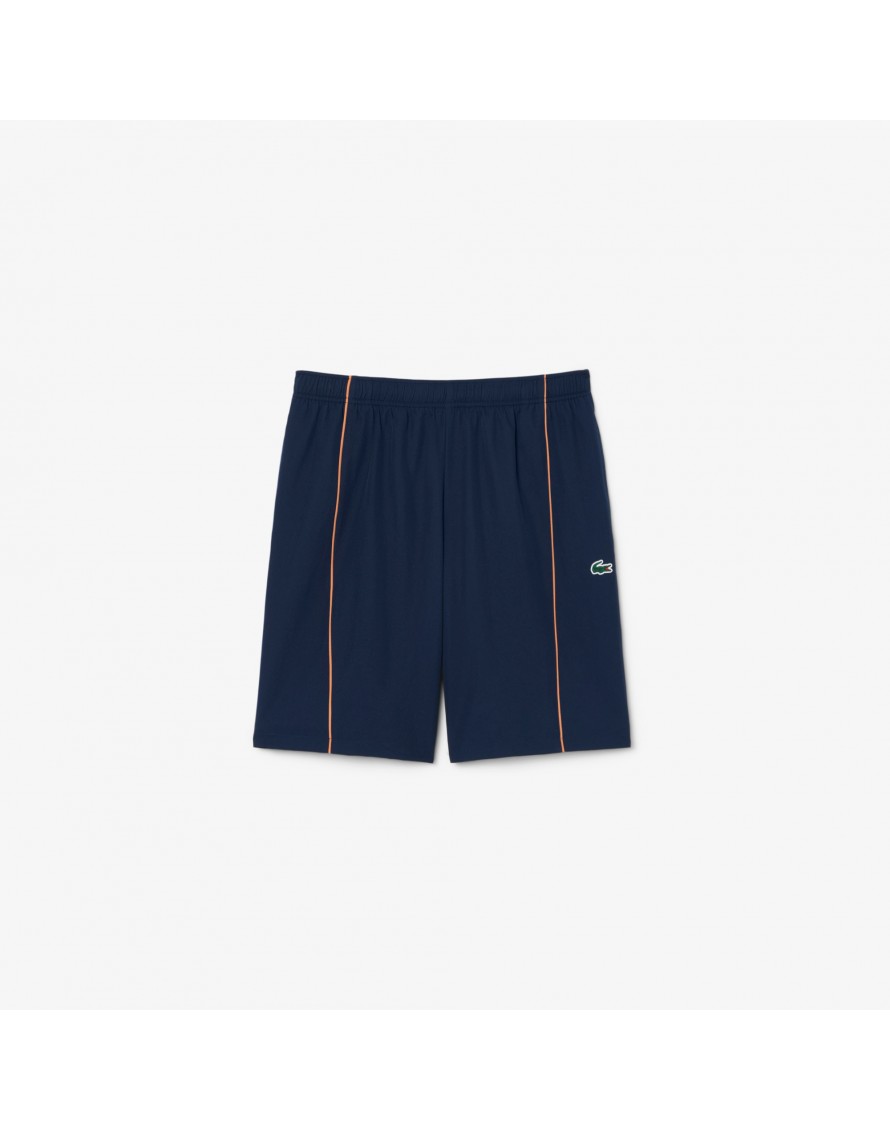 Lacoste Pantalón corto deportivo de tafetán diamantado con ribete en contraste