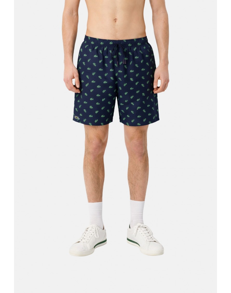 Lacoste Bañador con Estampado de Cocodrilos