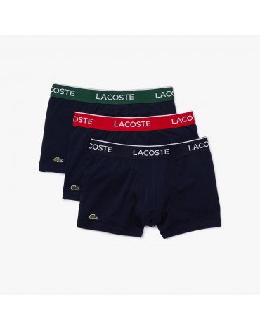 Lacoste Bóxers pack de 3 Casual Marine con cintura a contraste